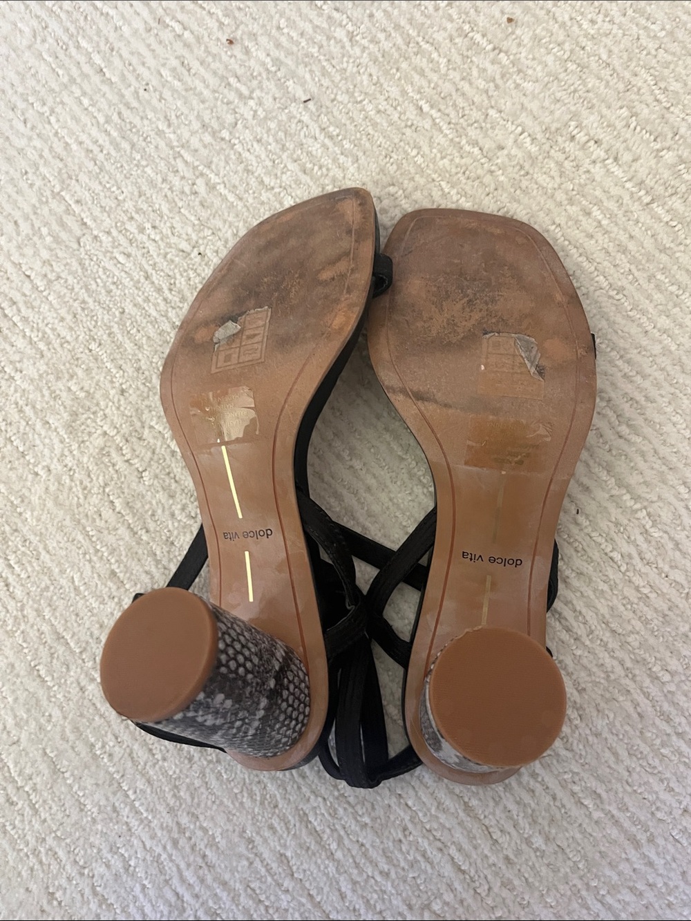 Dolce Vita Black Strappy Square-Toe Heels - Picture 9 of 9